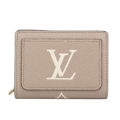 路易威登 LOUIS VUITTON Cléa 柔軟粒面壓花牛皮 錢包 短夾 淺灰 米色 M82370 晶片款  原廠盒子/防塵袋/購買證明