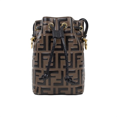 芬迪 FENDI Mon Tresor 皮革 迷你 手袋 8BS010A659 黑FF水桶包 無附屬品