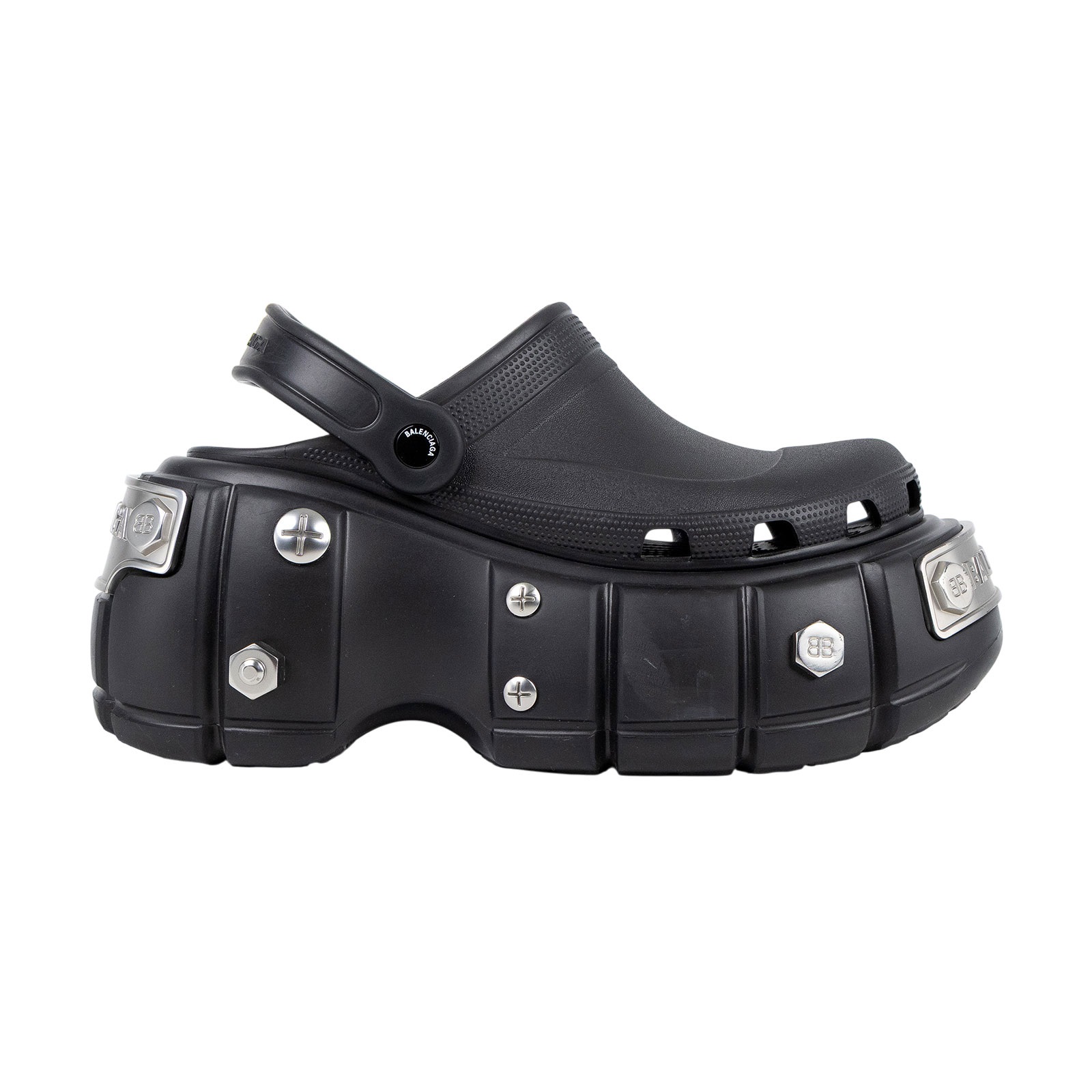 巴黎世家 BALENCIAGA Hardcrocs 男士 穆勒鞋 687397W1S8N1081_42 聯名CROCS黑厚底涼鞋 無附屬品