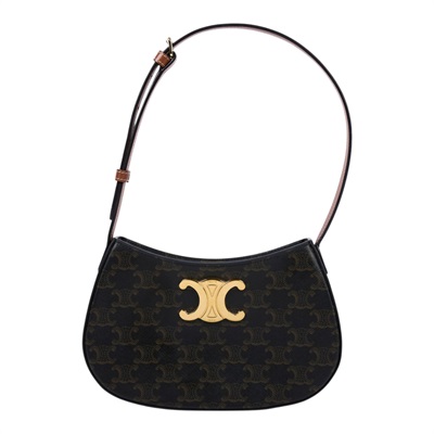 思琳 CELINE Tilly 標識印花 牛皮革 中型 手提 肩背包 115702CUZ 凱旋門TILLY 中號 防塵袋/日本購買證明