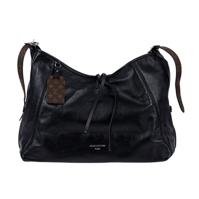 路易威登 LOUIS VUITTON CarryAll Vibe MM 手提 肩背包 黑色 M25143 晶片款  防塵袋/內袋