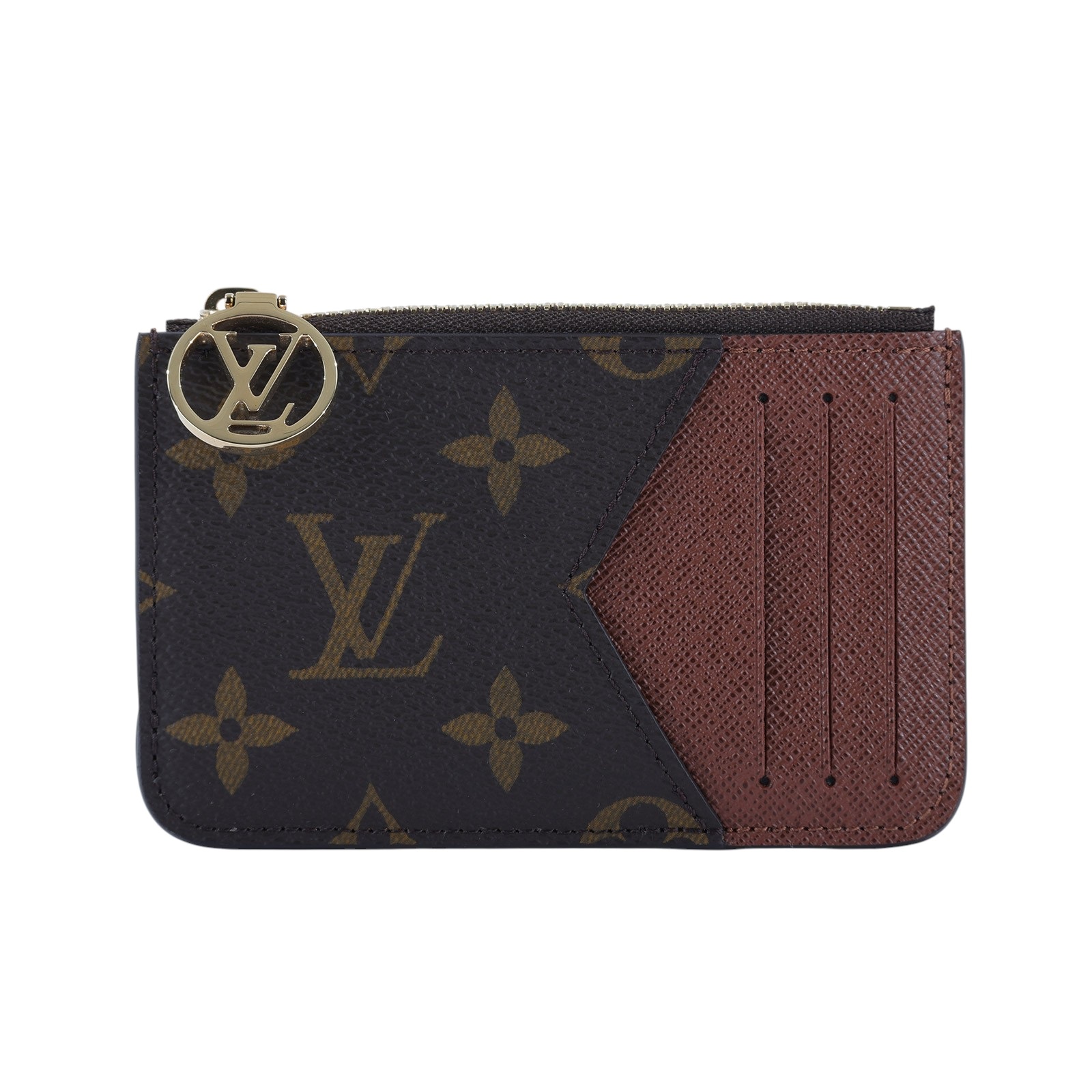路易威登 LOUIS VUITTON Romy 名片夾 經典帆布 棕色 M81880 晶片款 棕色Romy 卡片名片拉鍊零錢包 原廠盒子/防塵袋