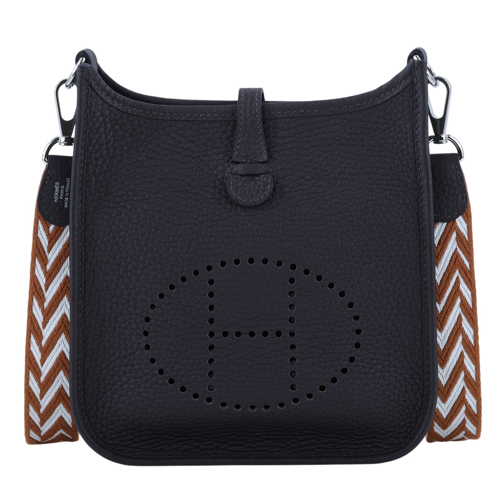 愛馬仕 Hermes Evelyne Bag Mini 伊芙琳包 Evelyne 16 EV16 B刻 深咖EVELYNE MINI 原廠盒子/防塵袋