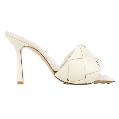 寶緹嘉 BOTTEGA VENETA Maxi Intrecciato 編織 涼鞋  米編織LIDO 跟鞋 原廠盒子/防塵袋