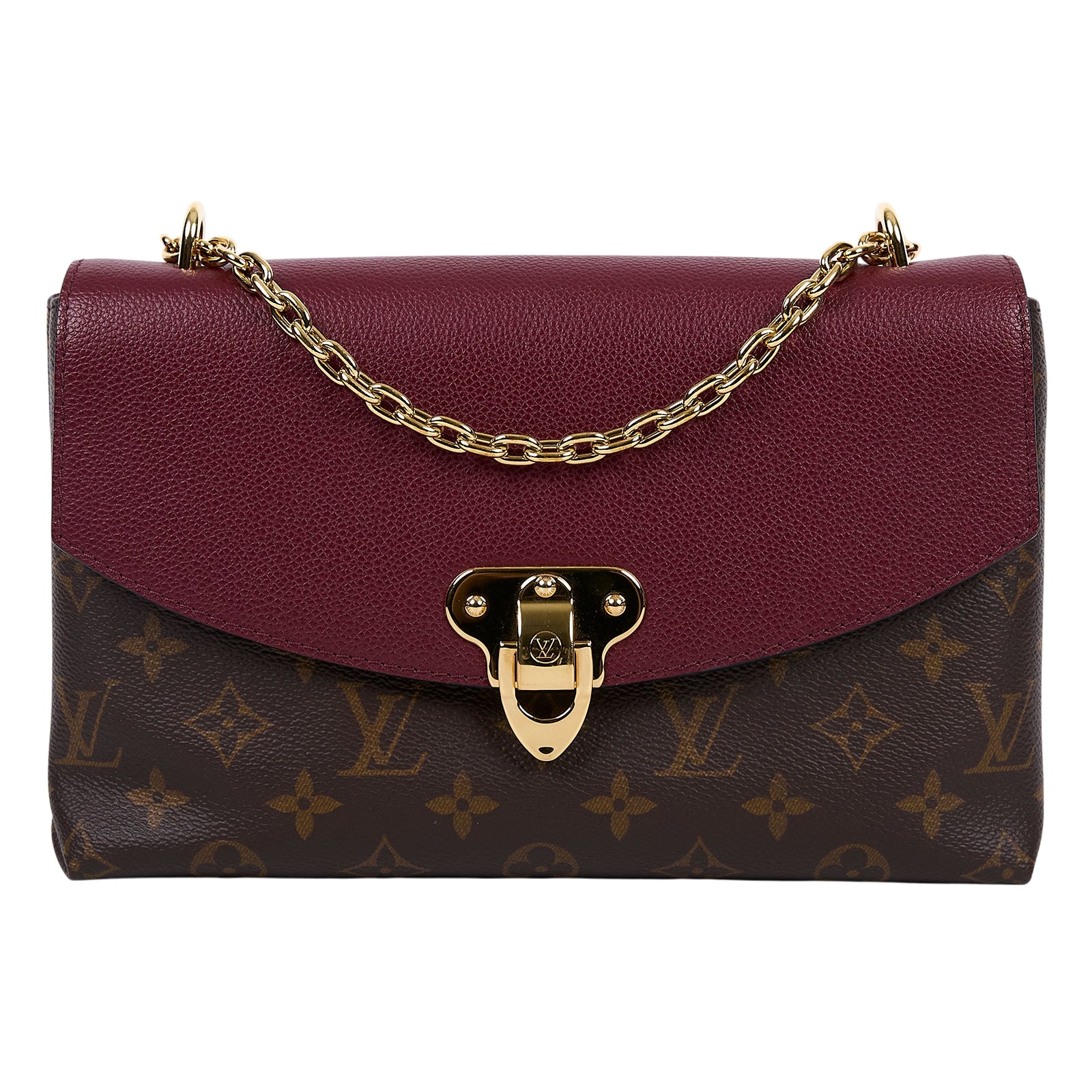 路易威登 LOUIS VUITTON Saint Placide 鍊條包 M43715 晶片款 原花拚紅牛皮金扣Sanit Placide斜背鍊包 防塵袋