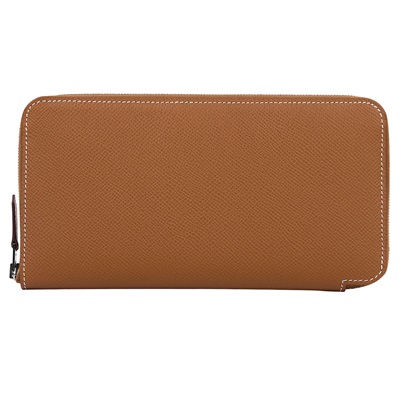 愛馬仕 Hermes SilkIn 拉鍊 長夾 錢包 SILKL W刻 金棕絲巾長夾 原廠盒子