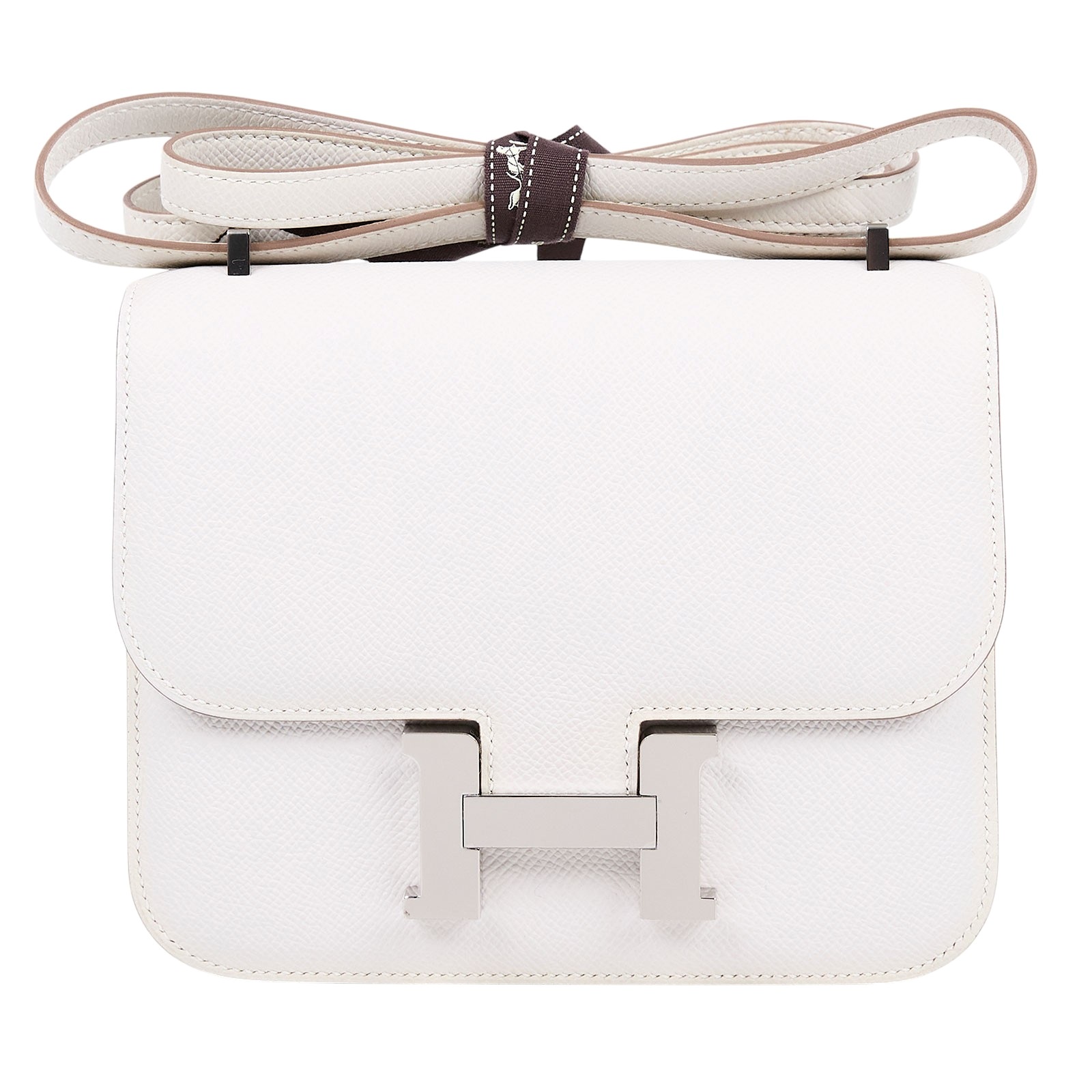 愛馬仕 Hermes Constance Bag 康康包 MIni 18  銀色五金 奶灰色 H083905CKM4 /B刻  原廠盒子/防塵袋/購買證明影本