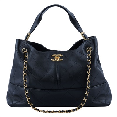 香奈兒 CHANEL 購物包  晶片款 25A黑牛托特包 無附屬品