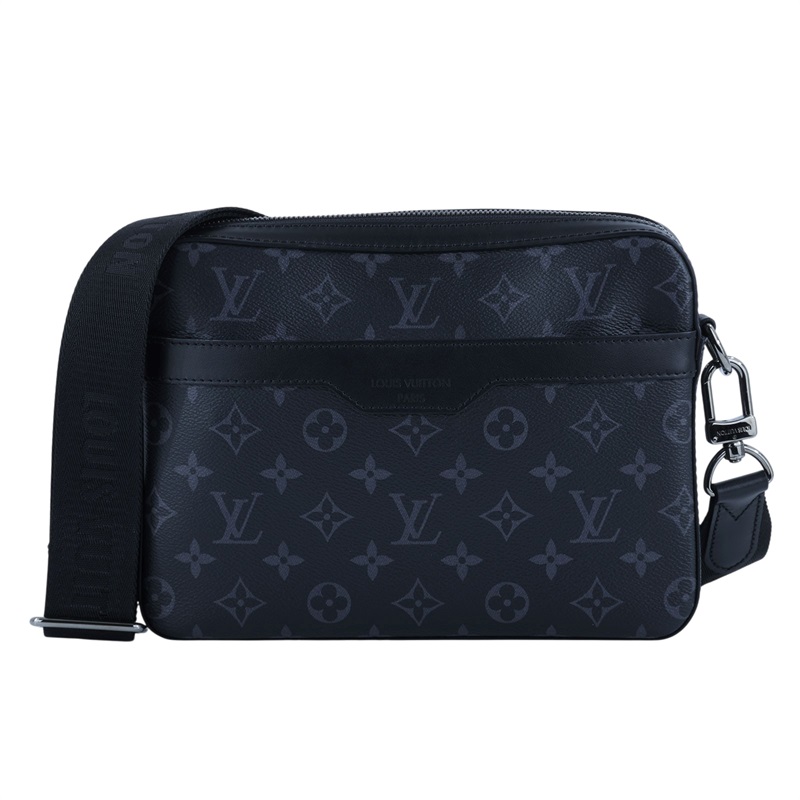 路易威登 LOUIS VUITTON Trio 郵差包 Eclipse帆布 黑色 灰色 M69443 晶片款  原廠盒子/防塵袋/內袋
