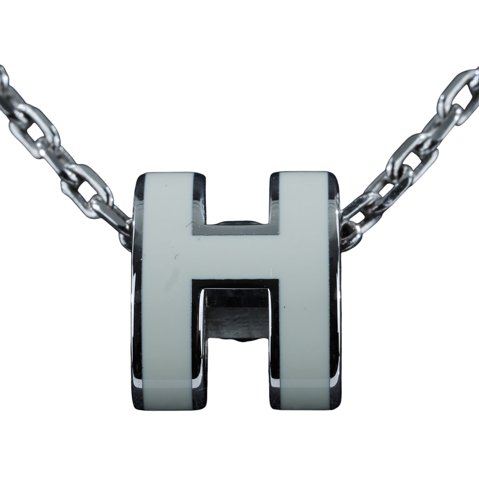 愛馬仕 Hermes Mini Pop H 墜飾 白色 H147992FP49 ST 02 23 銀白POP項鍊 MINI 原廠盒子