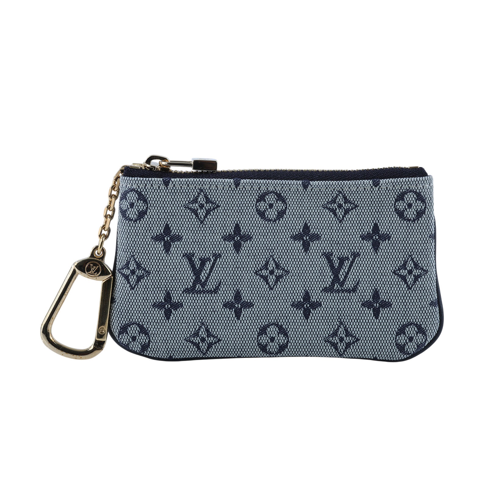 路易威登 LOUIS VUITTON 老花 Monogram 緹花織布 零錢包 鑰匙扣 M92236 深藍緹花零錢鑰匙包 無附屬品