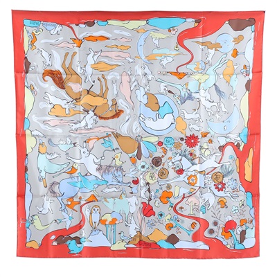 愛馬仕 Hermes Mille et Un Lapins scarf 90 絲巾    原廠盒子