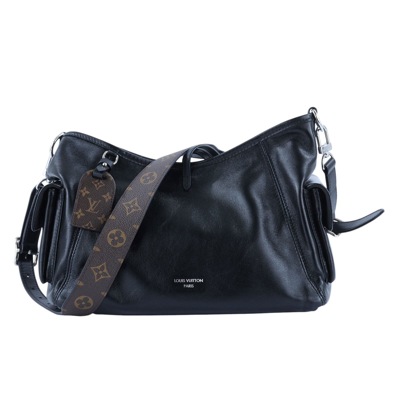 路易威登 LOUIS VUITTON CarryAll Cargo Vibe PM 手提包 黑色 M24861 晶片款  原廠盒子/防塵袋/背帶/購買證明