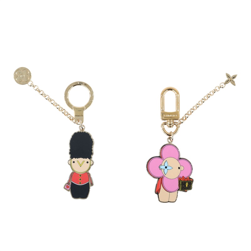 路易威登 LOUIS VUITTON Monogram Vivienne BFF 聖誕 鏈條 吊墜 包掛 吊飾 金色 M00503 一對吊飾 原廠盒子/防塵袋