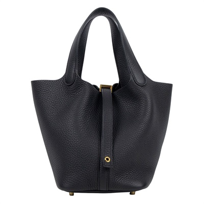 愛馬仕 Hermes Picotin Lock 18 菜籃子包 金色五金 黑色 H056289CC89 W TU 006CP  原廠盒子/防塵袋/購買證明