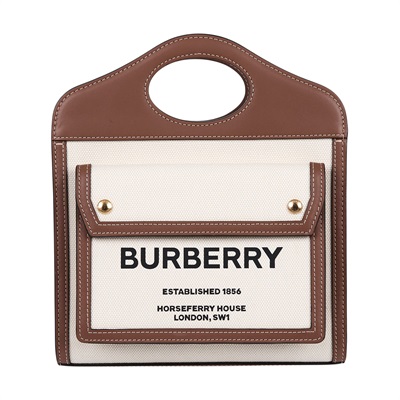 博柏利 BURBERRY Mini Pocket 肩背 手提包 8039361 帆布拼皮革POCKET MINI 防塵袋