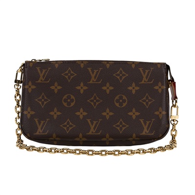 路易威登 LOUIS VUITTON Pochette Accessoires 麻將包 鍊條 皮背帶 腋下單肩包 M82766 晶片款  原廠盒子/防塵袋/購買證明