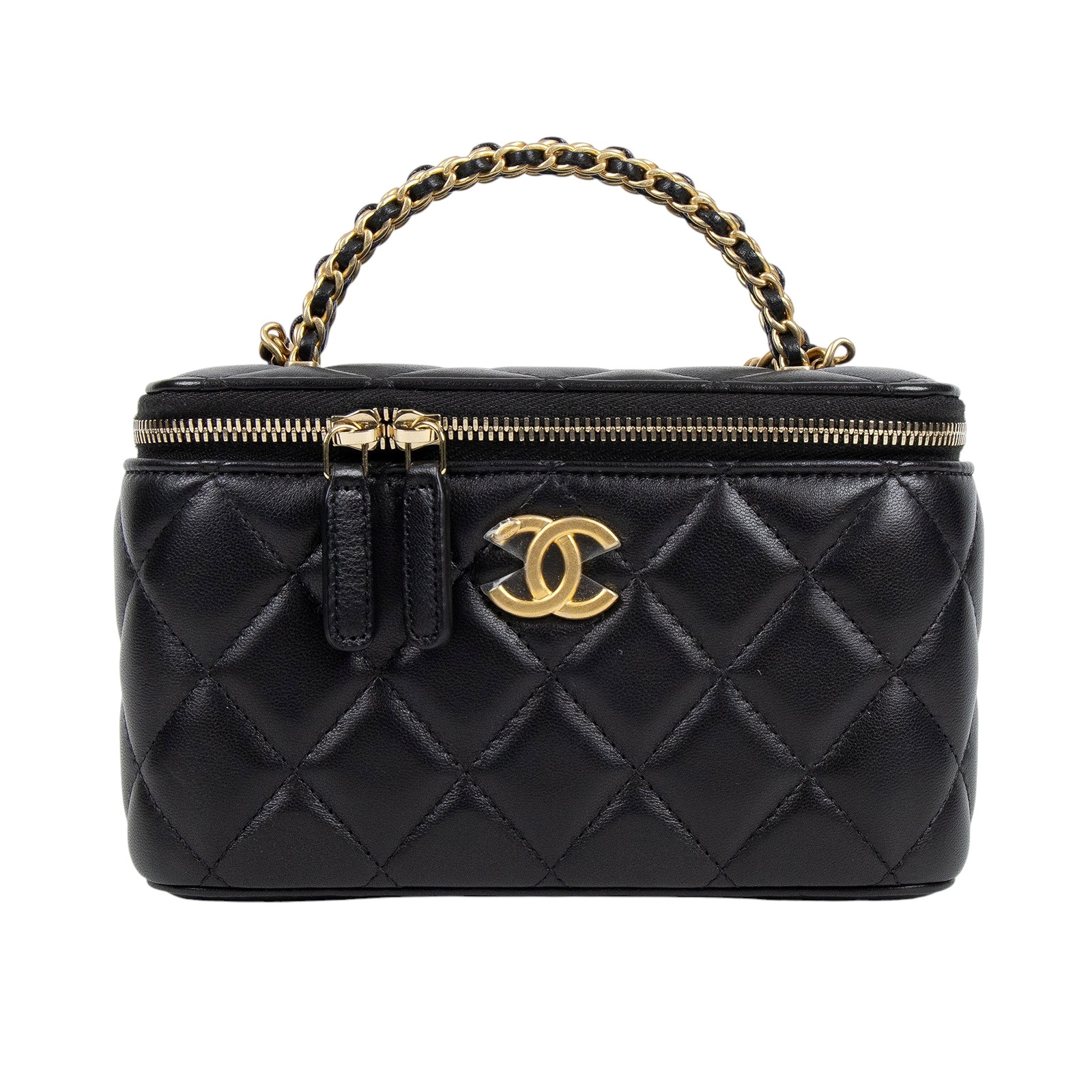 香奈兒 CHANEL Vanity Case 化妝箱 AP4064 晶片款 黑羊VANITY 原廠盒子/防塵袋
