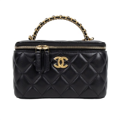 香奈兒 CHANEL Vanity Case 化妝箱 AP4064 晶片款 黑羊VANITY 原廠盒子/防塵袋