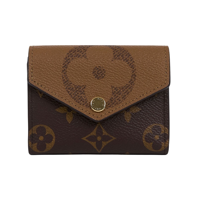 路易威登 LOUIS VUITTON Zoé 錢包 短夾 Reverse Giant帆布 M80725 晶片款 原花ZOE三折短夾 原廠盒子/防塵袋