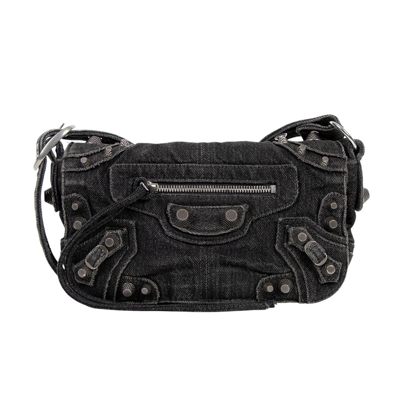 巴黎世家 BALENCIAGA Le cagole XS 翻蓋包  黑牛仔LE CAGOLE MEN XS 防塵袋