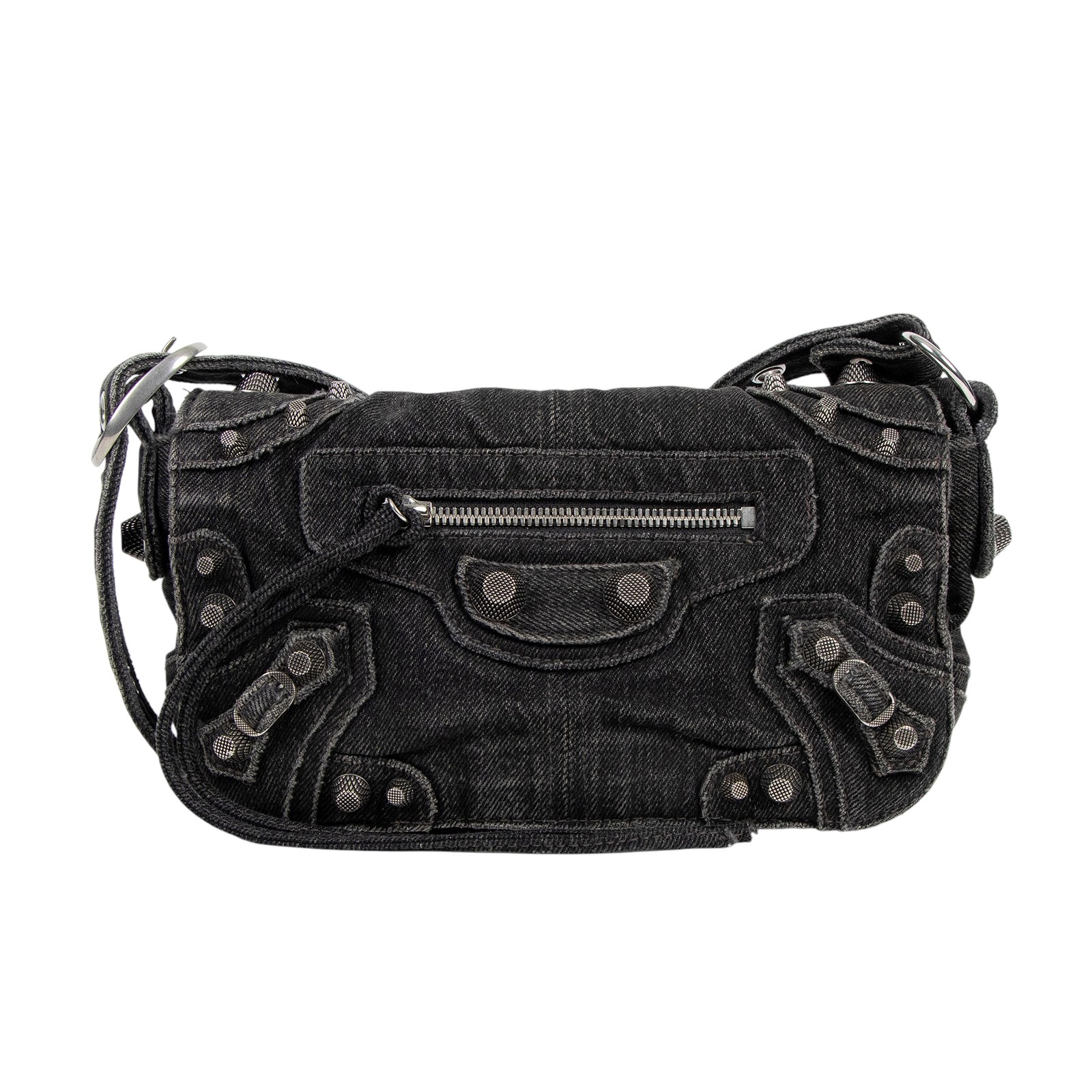 巴黎世家 BALENCIAGA Le cagole XS 翻蓋包  黑牛仔LE CAGOLE MEN XS 防塵袋