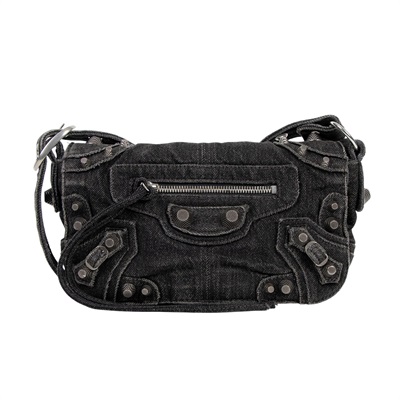 巴黎世家 BALENCIAGA Le cagole XS 翻蓋包  黑牛仔LE CAGOLE MEN XS 防塵袋