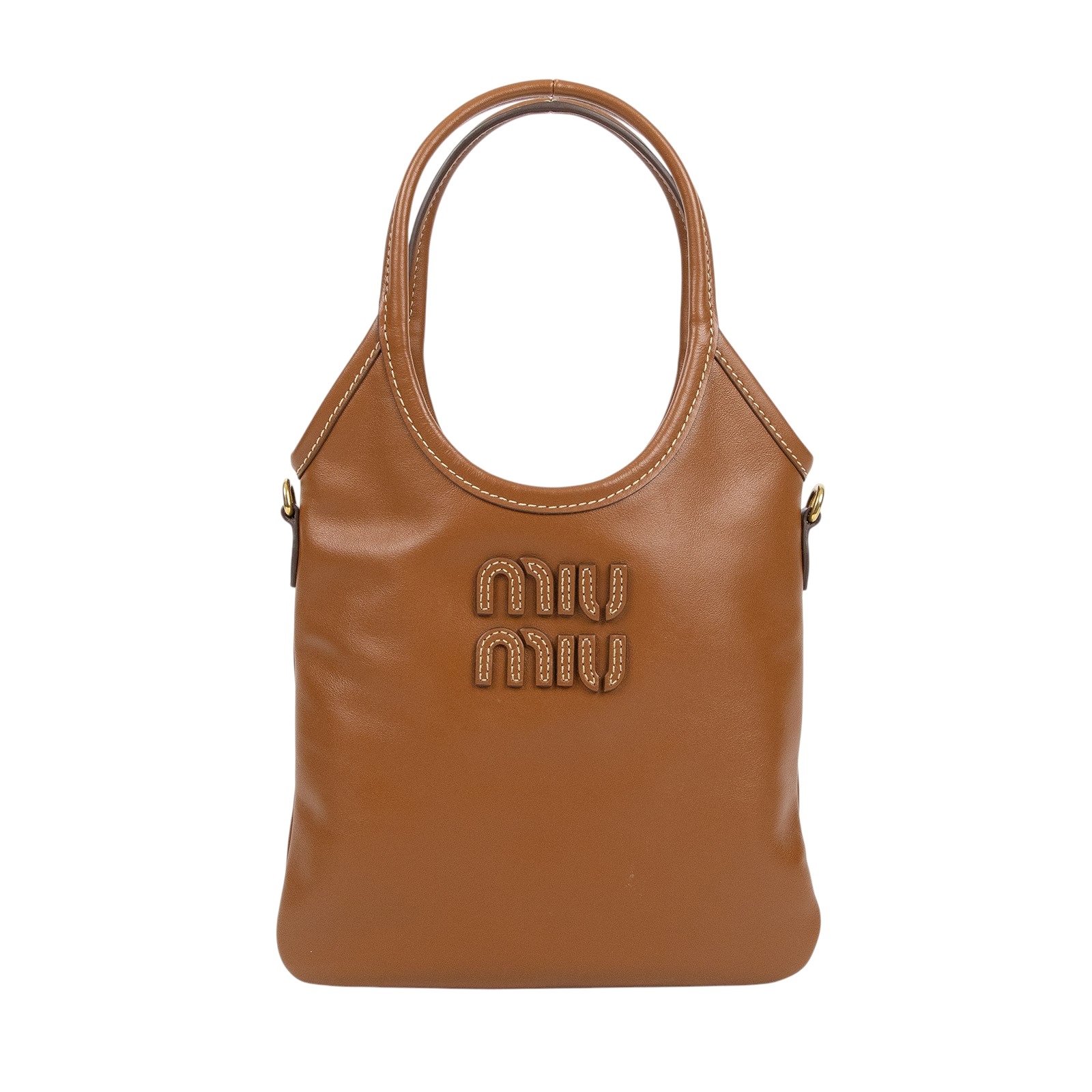 繆繆 MIU MIU Ivy 手提包 5BA281_2IEO 焦糖IVY 2WAY 防塵袋/背帶