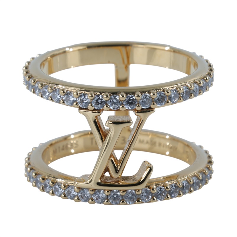 路易威登 LOUIS VUITTON LV Iconic 寬戒指 M1463S 水鑽LOGO戒指 原廠盒子/防塵袋/購買證明