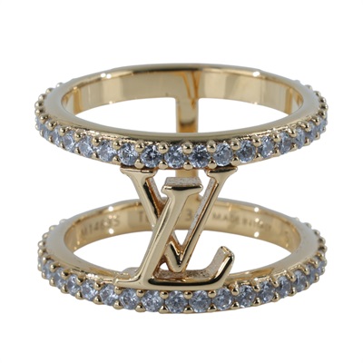 路易威登 LOUIS VUITTON LV Iconic 寬戒指 M1463S 水鑽LOGO戒指 原廠盒子/防塵袋/購買證明