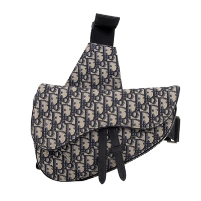 迪奧 CHRISTIAN DIOR Saddle 馬鞍袋 1ADPO093YKY 原花SADDLE胸包 原廠盒子/防塵袋