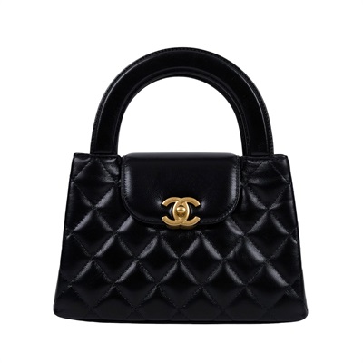 香奈兒 CHANEL Kelly Nano 手提 斜背包 AS4416 B15566 晶片款 黑金KELLY 2WAYS 防塵袋 / 購買證明