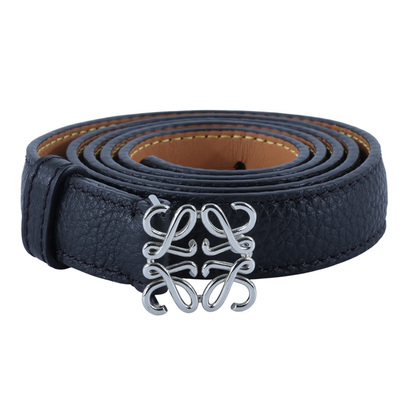 羅意威 LOEWE Anagram 腰帶 E619Z15X03_90 銀LOGO黑細皮帶 無附屬品