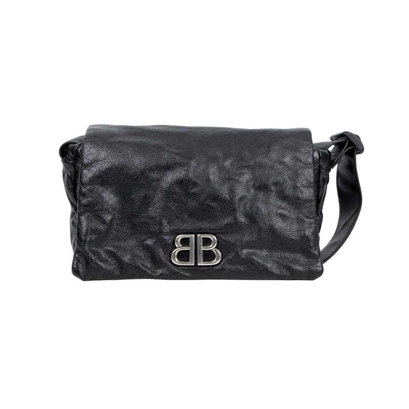 巴黎世家 BALENCIAGA Monaco 斜背包 8066302ABCI 黑 Monaco翻蓋包 無附屬品