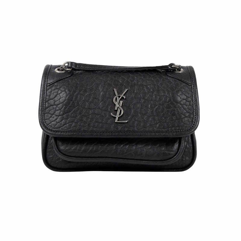 聖羅蘭 YSL SAINT LAURENT Niki 粒面小羊皮 迷你手袋 銀色五金 828736AACIA 黑銀粒面小羊皮NIKI MINI 原廠盒子/防塵袋