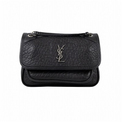 聖羅蘭 YSL SAINT LAURENT Niki 粒面小羊皮 迷你手袋 銀色五金 828736AACIA 黑銀粒面小羊皮NIKI MINI 原廠盒子/防塵袋