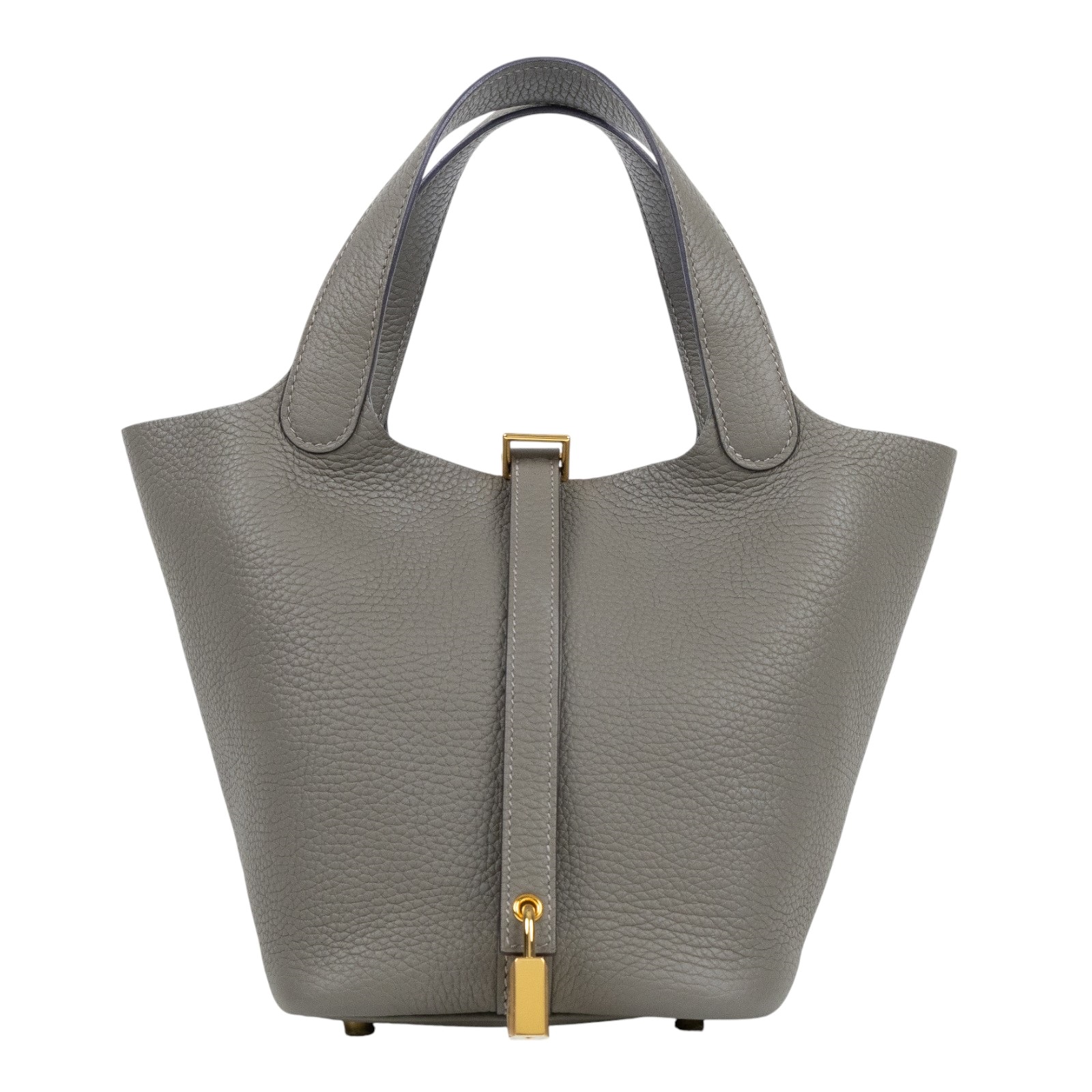 愛馬仕 Hermes Picotin Lock 18 菜籃子包 金色五金 積雨雲灰色 H056289CC0L /U FM 002 PM  原廠盒子/防塵袋/購買證明/鎖組