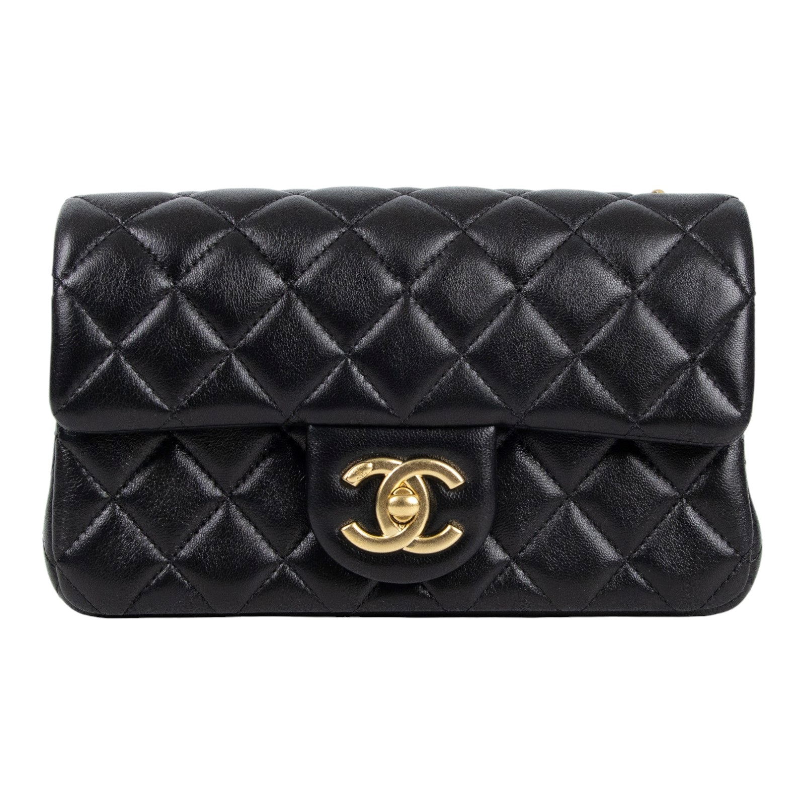 香奈兒 CHANEL Coco 20  肩背 斜背 經典口蓋包  晶片款 黑金羊雙C調節扣COCO20 原廠盒子/防塵袋