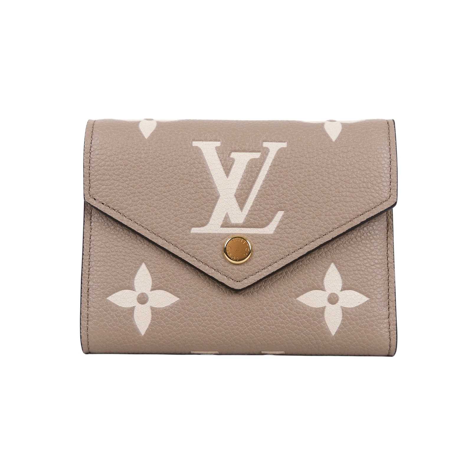 路易威登 LOUIS VUITTON Victorine 錢包 壓花牛皮 灰色奶油色 M81861 晶片款  原廠盒子/防塵袋