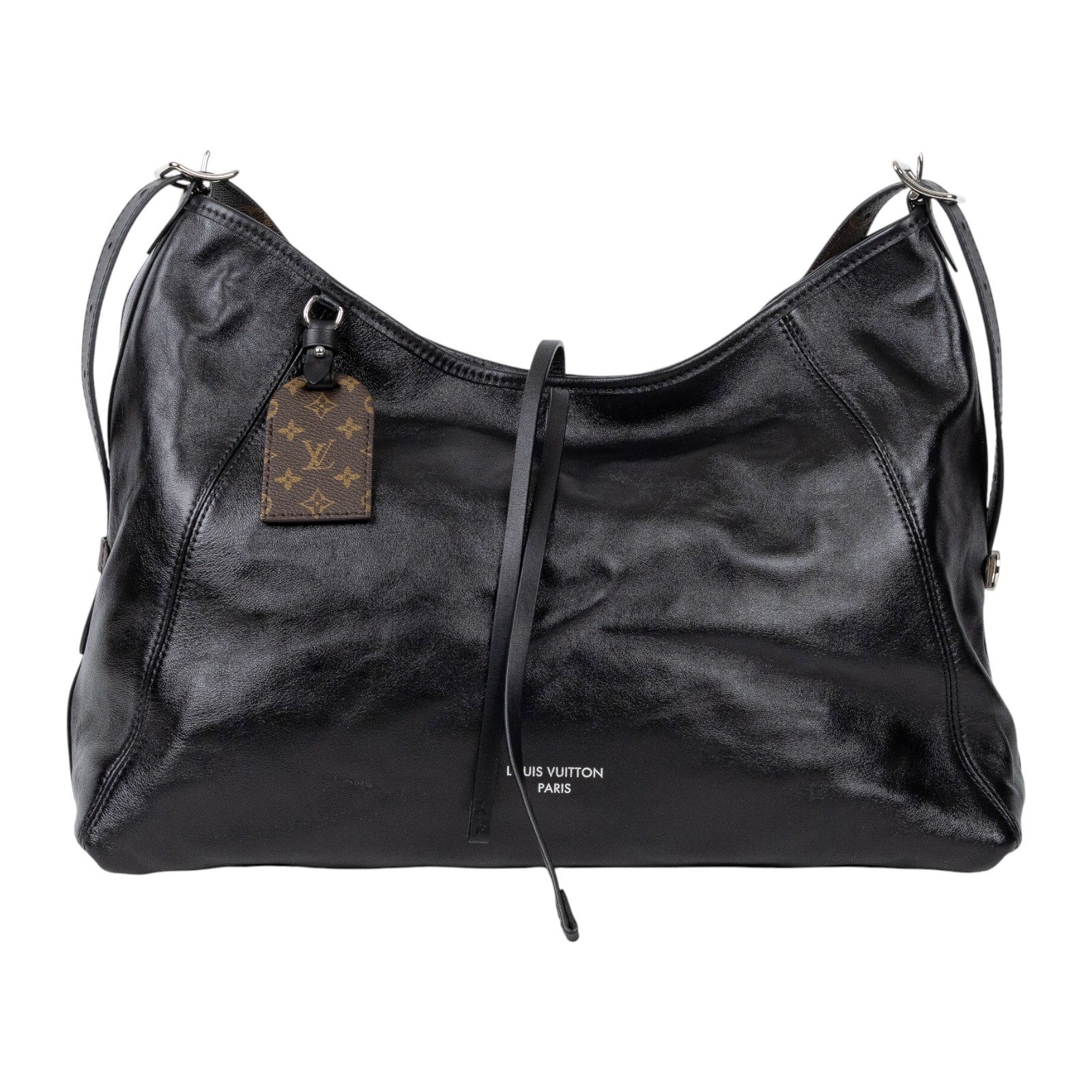 路易威登 LOUIS VUITTON CarryAll Vibe MM 手提 肩背包 黑色 M25143 晶片款  防塵袋/購買證明