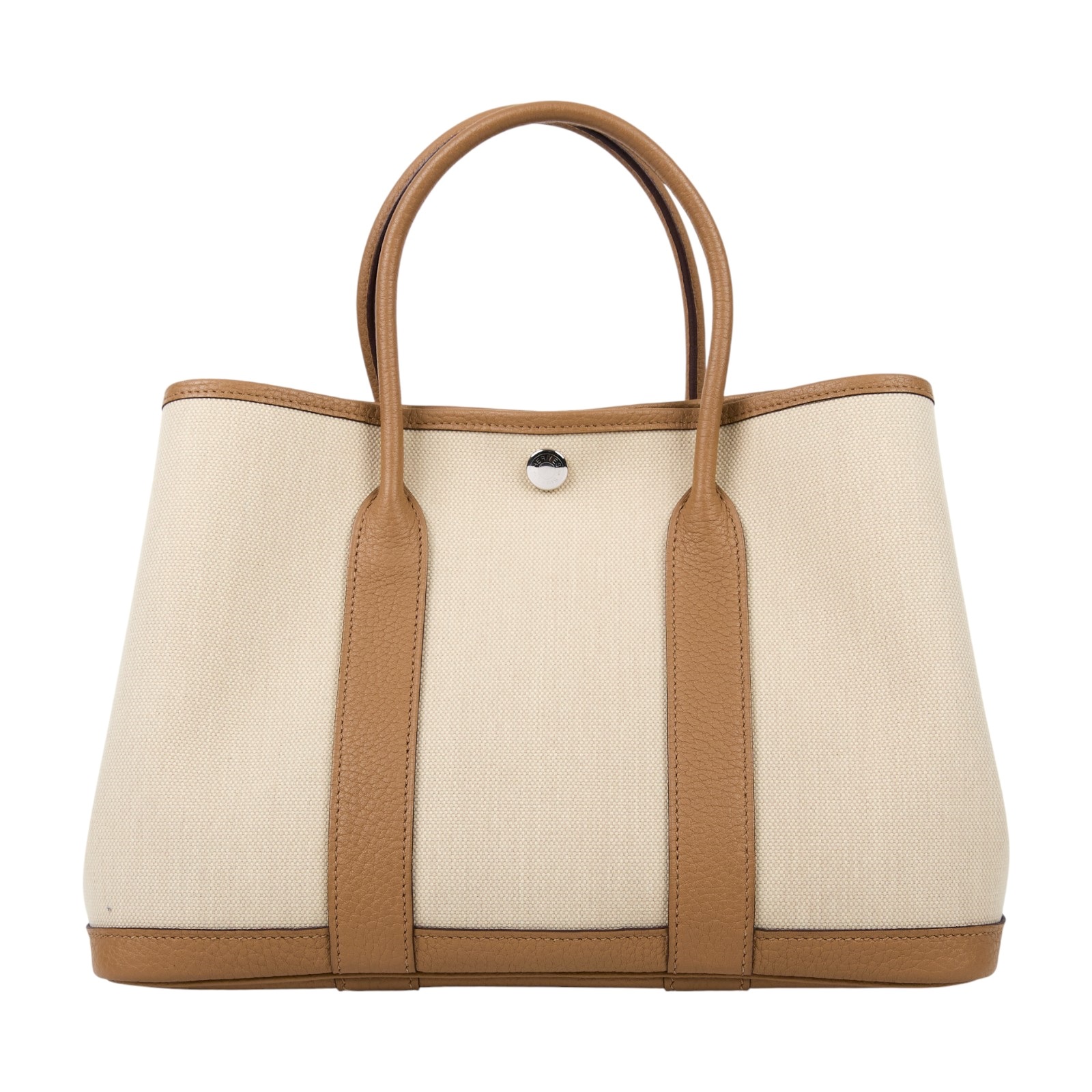 愛馬仕 Hermes Garden Party 花園派對包 30 銀色五金 冰川白 餅乾色 H069573CKBN /  原廠盒子/防塵袋/購買證明