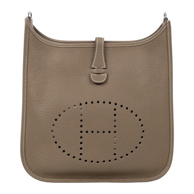 愛馬仕 Hermes Evelyne Bag 伊芙琳包 29 馬蹄型 大象灰 H056277CK18 /Y BS 002  原廠盒子/防塵袋/購買證明