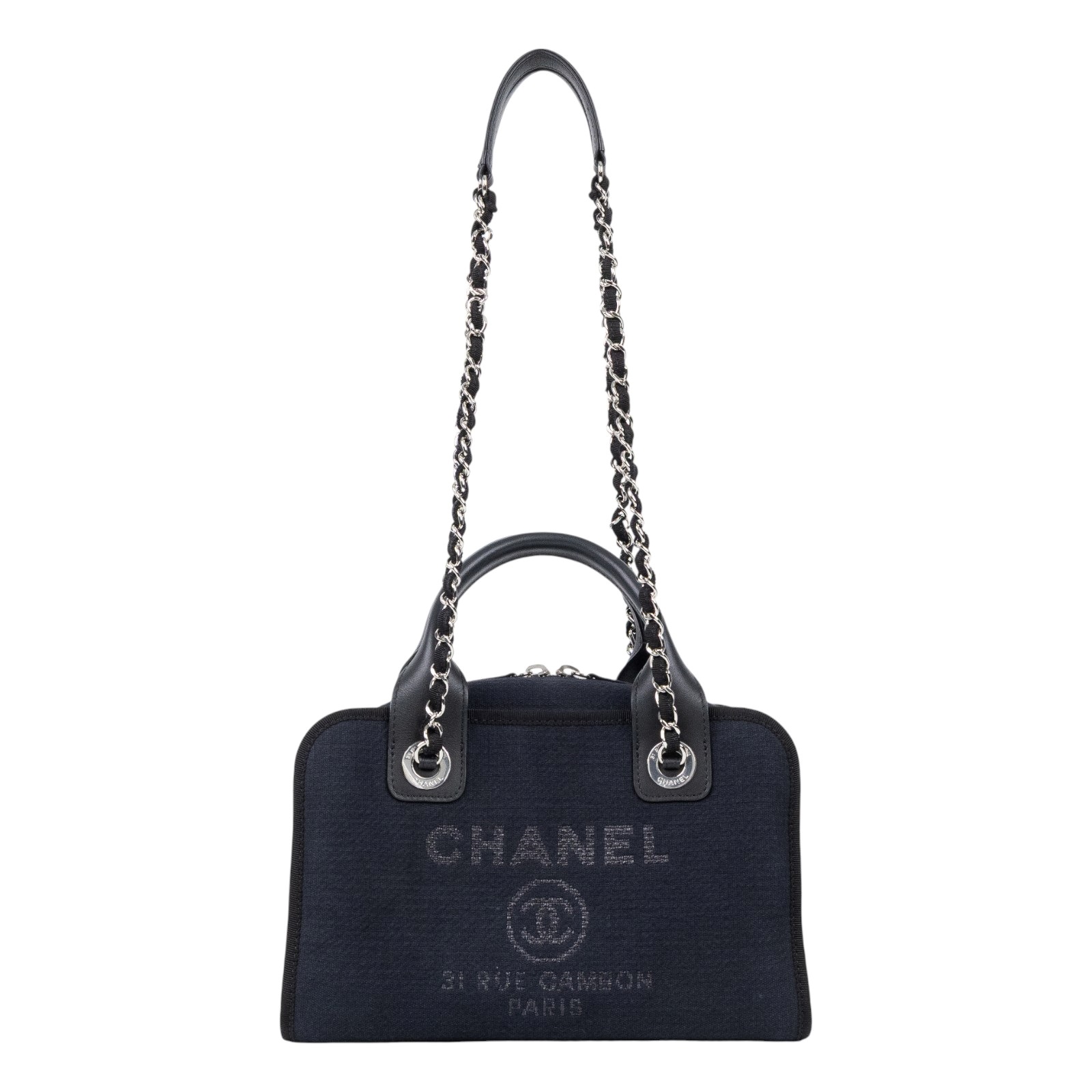 香奈兒 CHANEL DEAUVILLE 沙灘 托特包 A92749 B07300 晶片款 黑帆布DEAUVILLE保齡球包 原廠盒子/防塵袋/購買證明