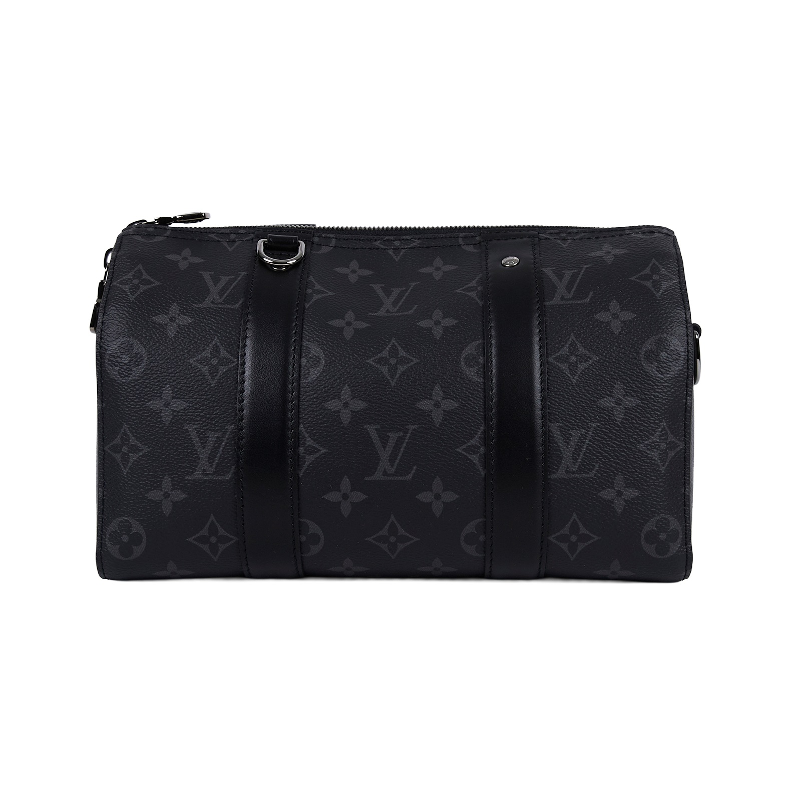 路易威登 LOUIS VUITTON City Keepall Eclipse帆布 拉鍊 斜背包 黑色 M45936 晶片款  原廠盒子/防塵袋/購買證明