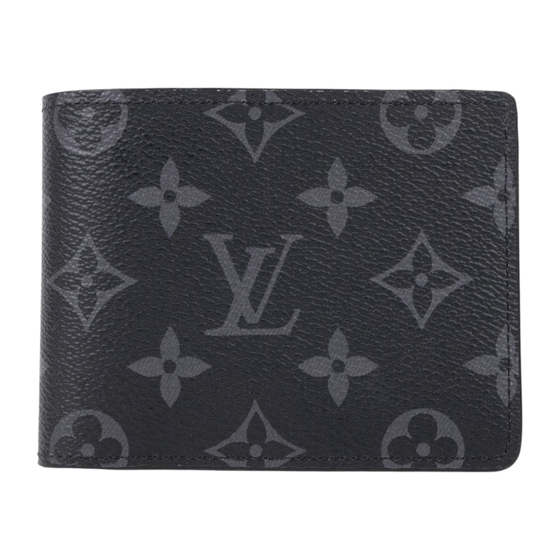 路易威登 LOUIS VUITTON Multiple Eclipse帆布 錢包 短夾 M61695 晶片款 黑原花二折短夾 原廠盒子/防塵袋/購買證明