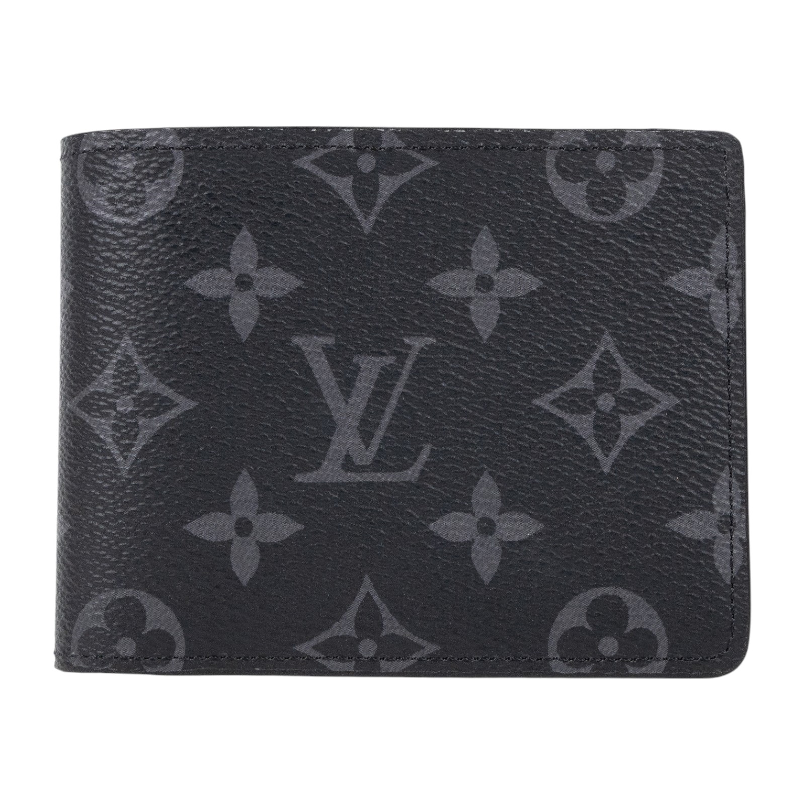 路易威登 LOUIS VUITTON Multiple Eclipse帆布 錢包 短夾 M61695 晶片款 黑原花二折短夾 原廠盒子/防塵袋/購買證明