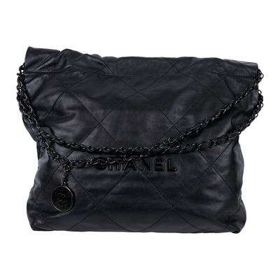 香奈兒 CHANEL 22 小型 束口包 AS3260 B09220 晶片款 黑SO BLACK 22包 小號 原廠盒子/防塵袋/購買證明/內袋