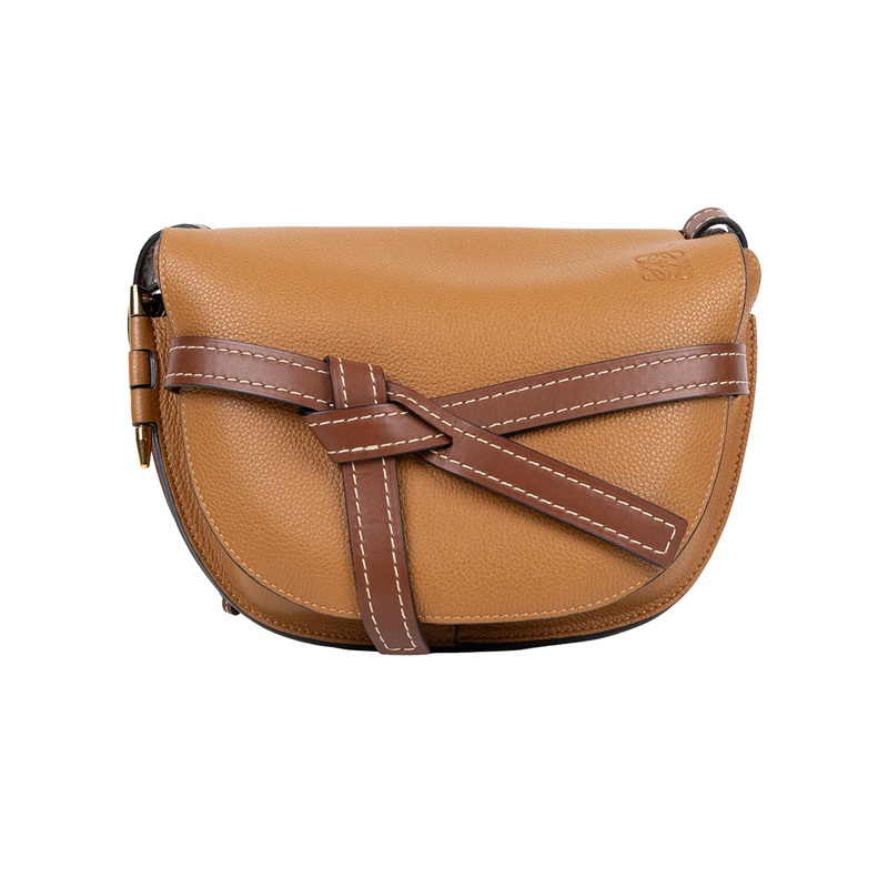 羅意威 LOEWE Small Gate bag 小型 小牛皮 肩背包 321.12.T20 焦糖GATE SMALL 防塵袋