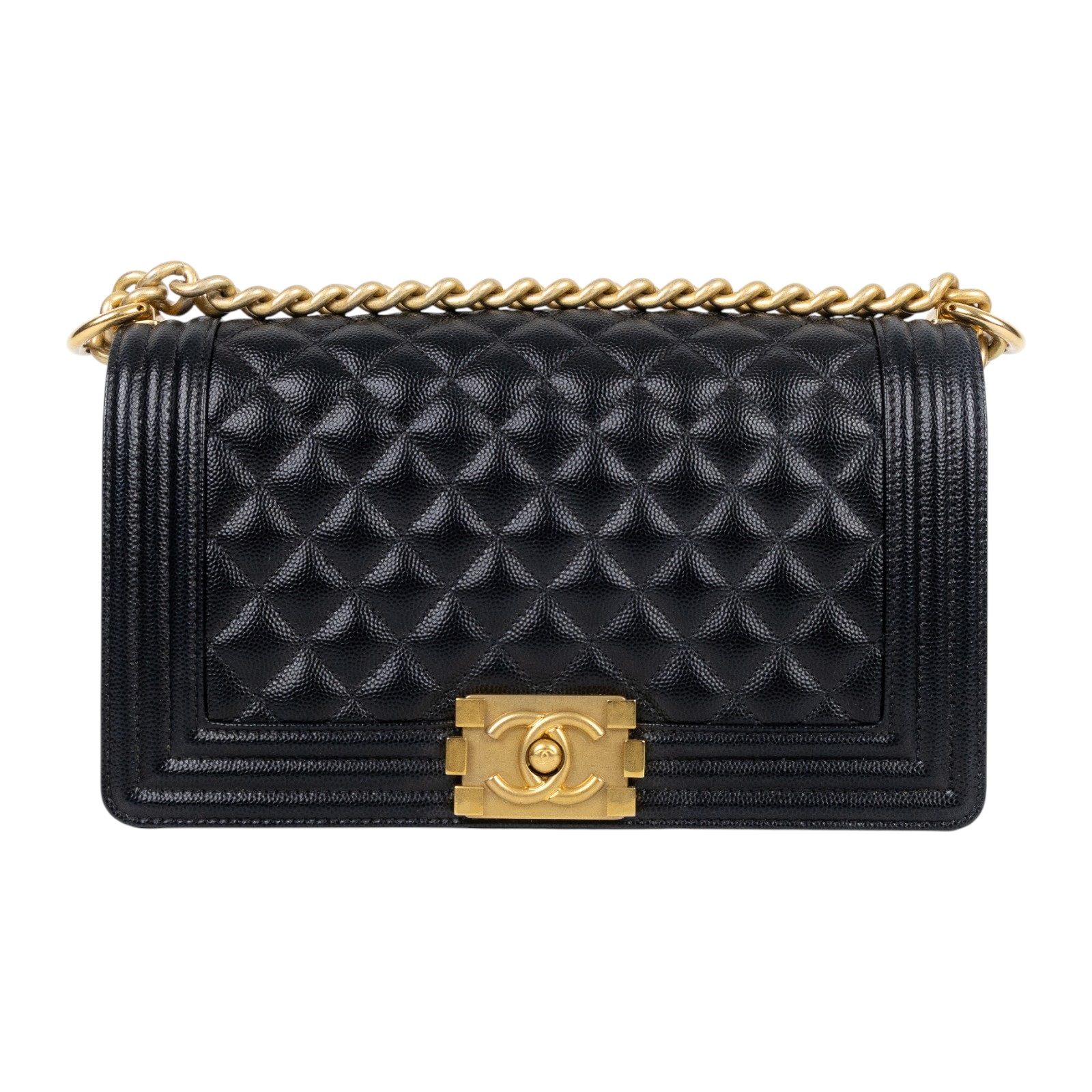 香奈兒 CHANEL Boy 25 口蓋包 A67086 晶片款 黑荔枝金扣BOY25 原廠盒子防塵袋