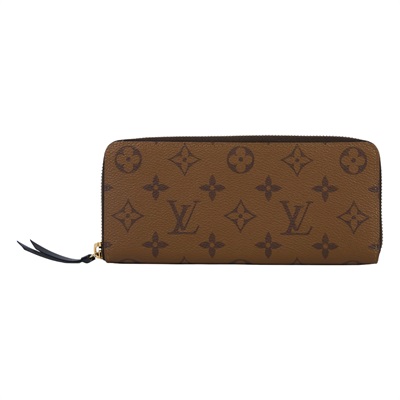 路易威登 LOUIS VUITTON Clémence 錢包 拉鍊 長夾 Monogram Reverse塗層帆布 M82336 晶片款  無附屬品